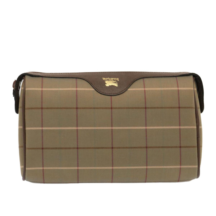 BurberrySs Nova Check Clutch Bag Canvas Beige Auth bs14027