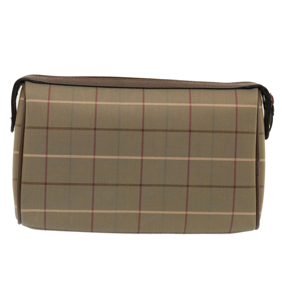 BurberrySs Nova Check Clutch Bag Canvas Beige Auth bs14027