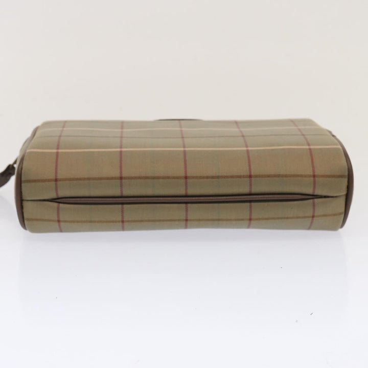 BurberrySs Nova Check Clutch Bag Canvas Beige Auth bs14027