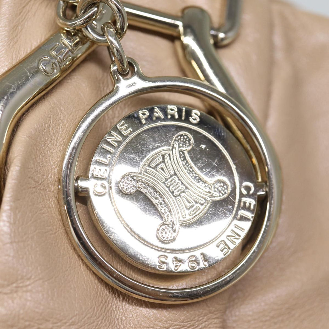 Celine Tote Bag Leather Beige Auth bs14031
