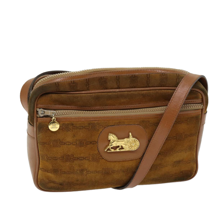 Celine Shoulder Bag Suede Brown Auth bs14068