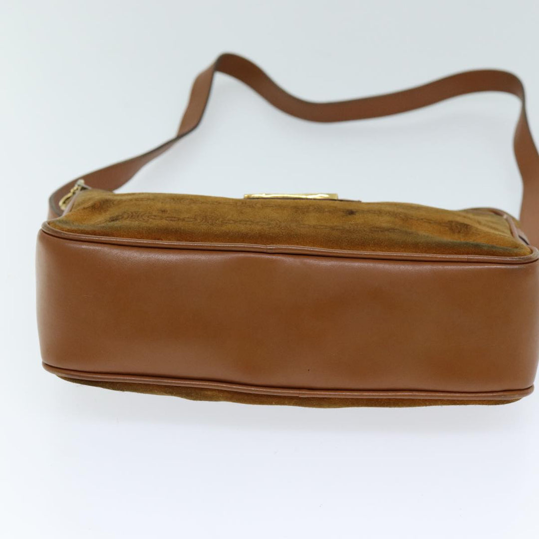 Celine Shoulder Bag Suede Brown Auth bs14068