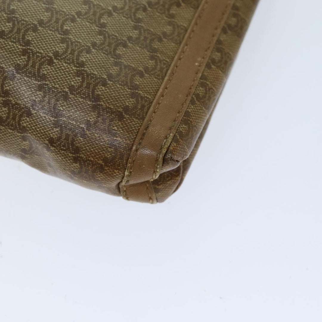 Celine Macadam Canvas Shoulder Bag Beige Auth bs14109