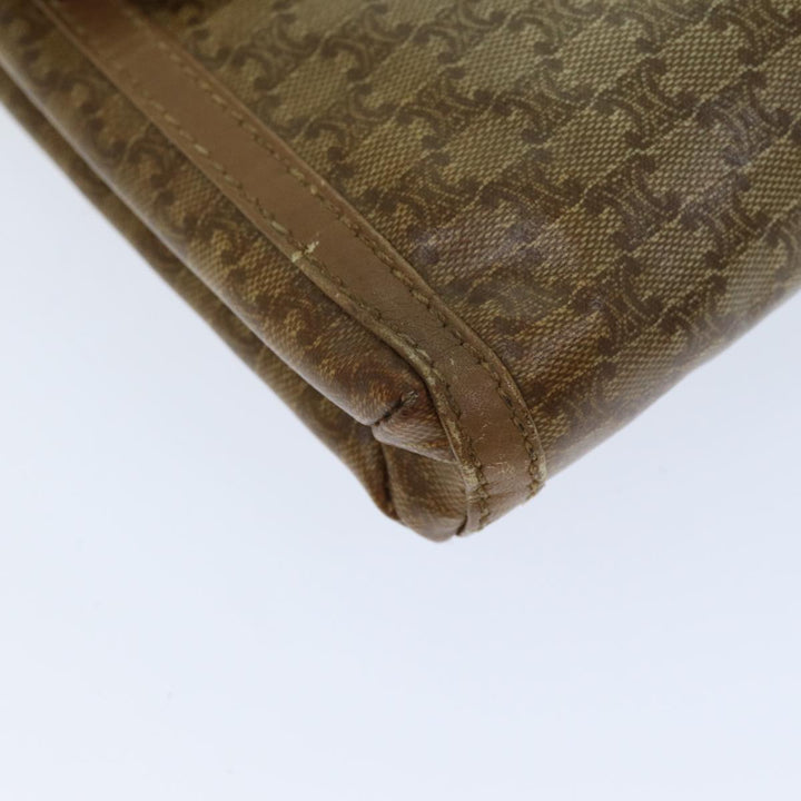 Celine Macadam Canvas Shoulder Bag Beige Auth bs14109