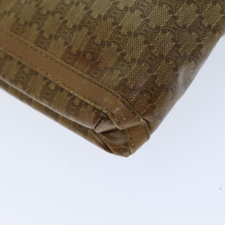 Celine Macadam Canvas Shoulder Bag Beige Auth bs14109