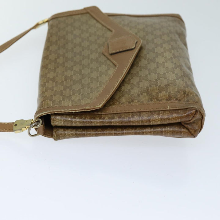 Celine Macadam Canvas Shoulder Bag Beige Auth bs14109