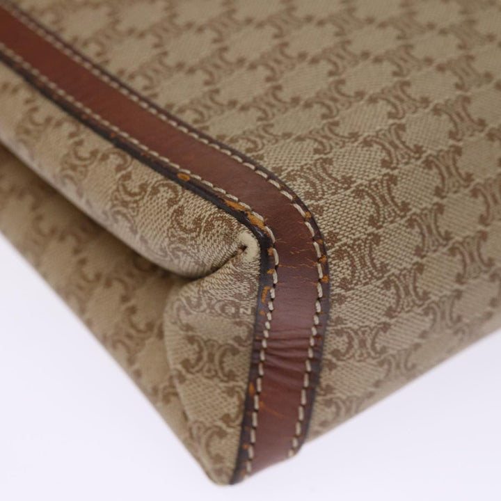 Celine Macadam Canvas Clutch Bag Beige Auth bs14111