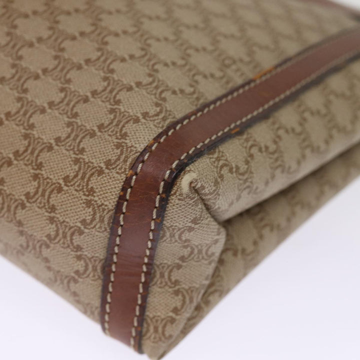 Celine Macadam Canvas Clutch Bag Beige Auth bs14111