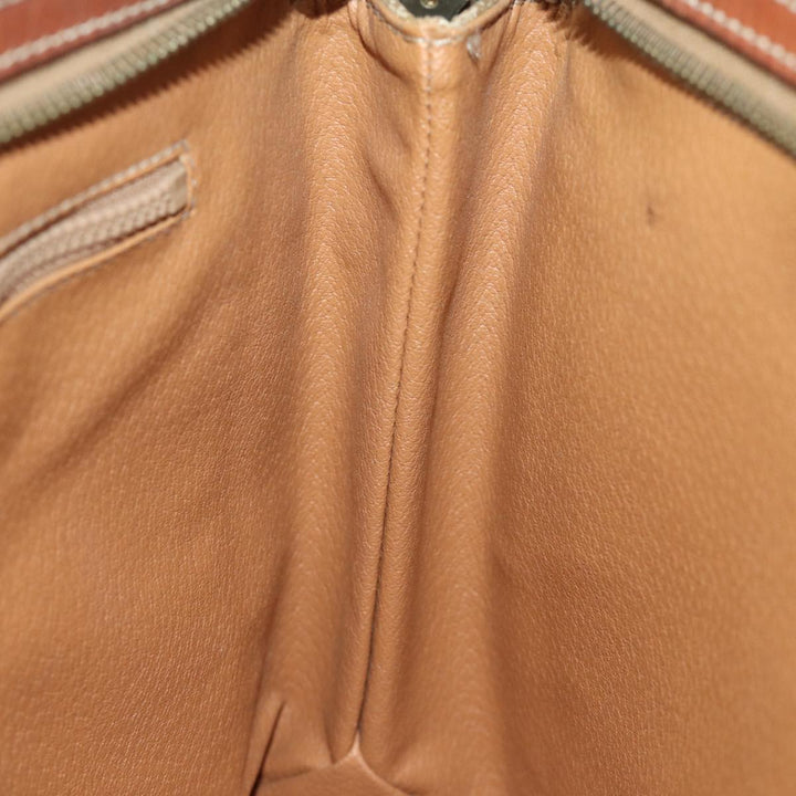 Celine Macadam Canvas Clutch Bag Beige Auth bs14111