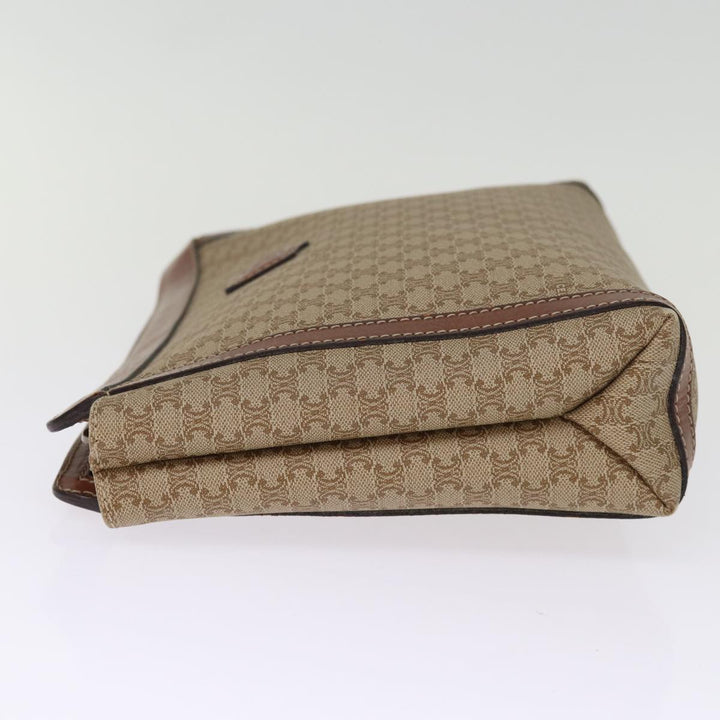 Celine Macadam Canvas Clutch Bag Beige Auth bs14111
