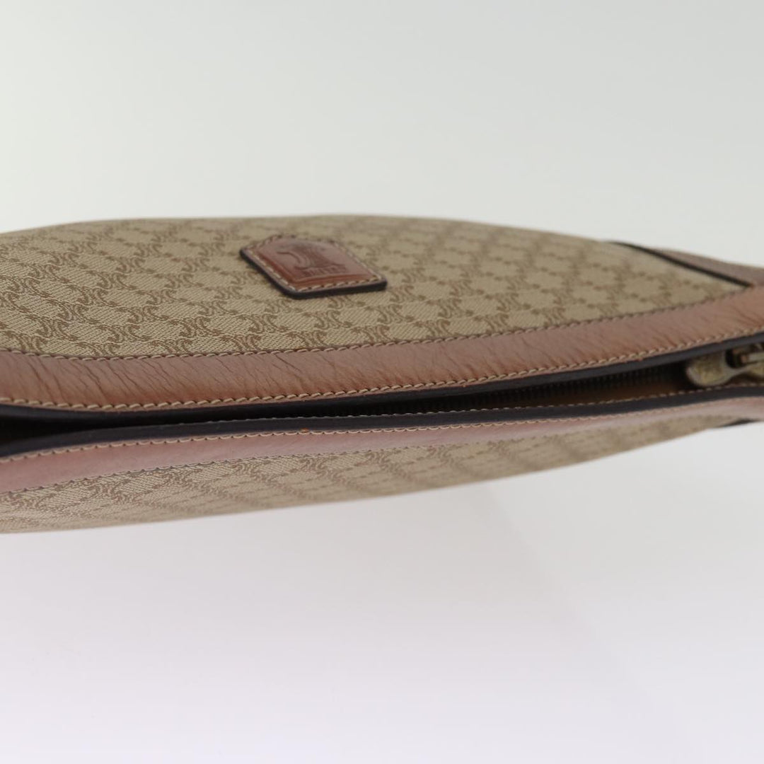Celine Macadam Canvas Clutch Bag Beige Auth bs14111