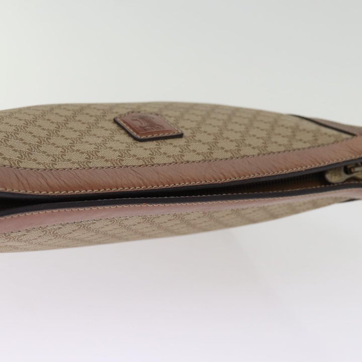 Celine Macadam Canvas Clutch Bag Beige Auth bs14111