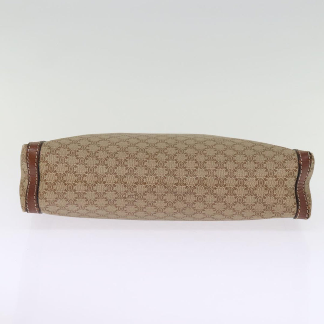 Celine Macadam Canvas Clutch Bag Beige Auth bs14111