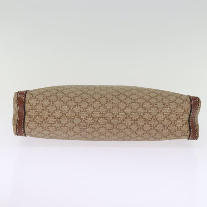 Celine Macadam Canvas Clutch Bag Beige Auth bs14111