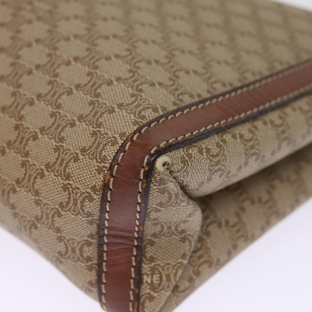 Celine Macadam Canvas Clutch Bag Beige Auth bs14111