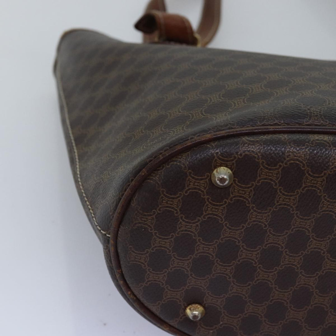 Celine Macadam Canvas Shoulder Bag PVC Brown Auth bs14113