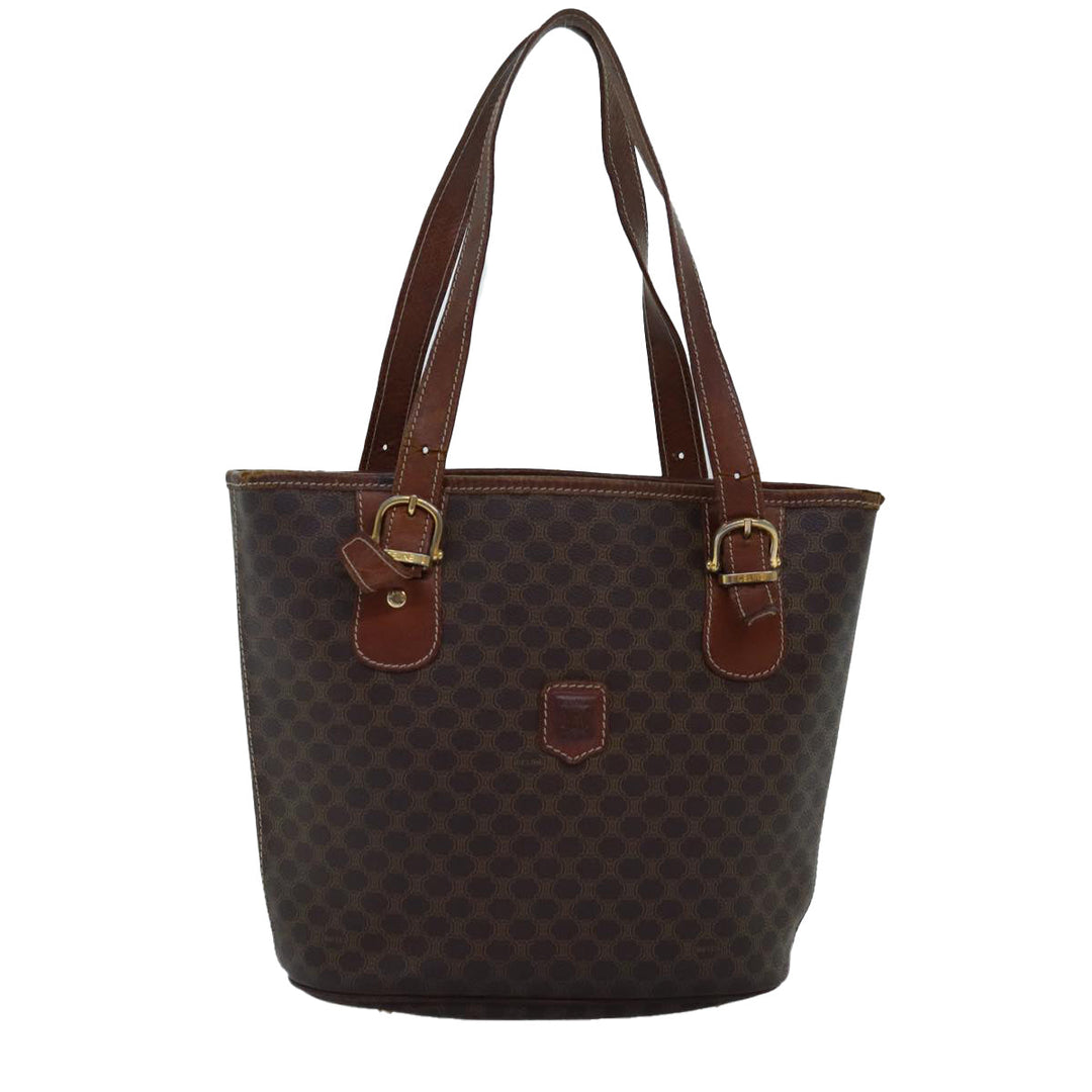 Celine Macadam Canvas Shoulder Bag PVC Brown Auth bs14113