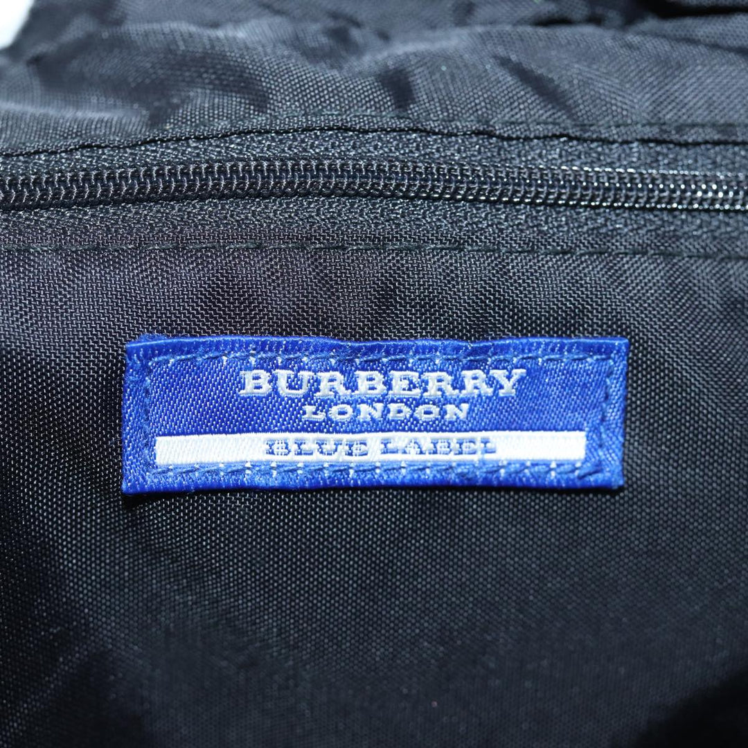 Burberry Nova Check Blue Label Hand Bag Nylon Beige Auth bs14115