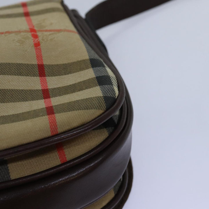 BURBERRYSs Nova Check Shoulder Bag Canvas Beige Auth bs14117