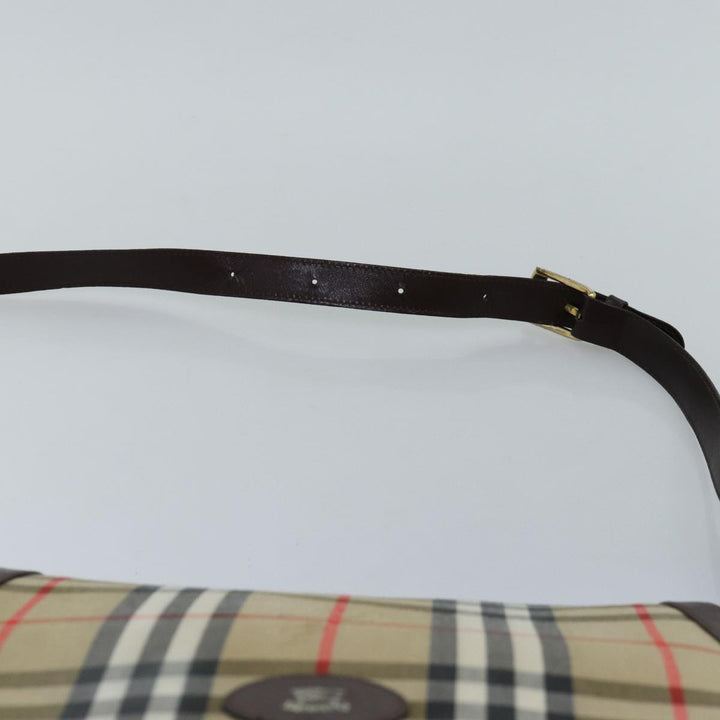 BURBERRYSs Nova Check Shoulder Bag Canvas Beige Auth bs14117