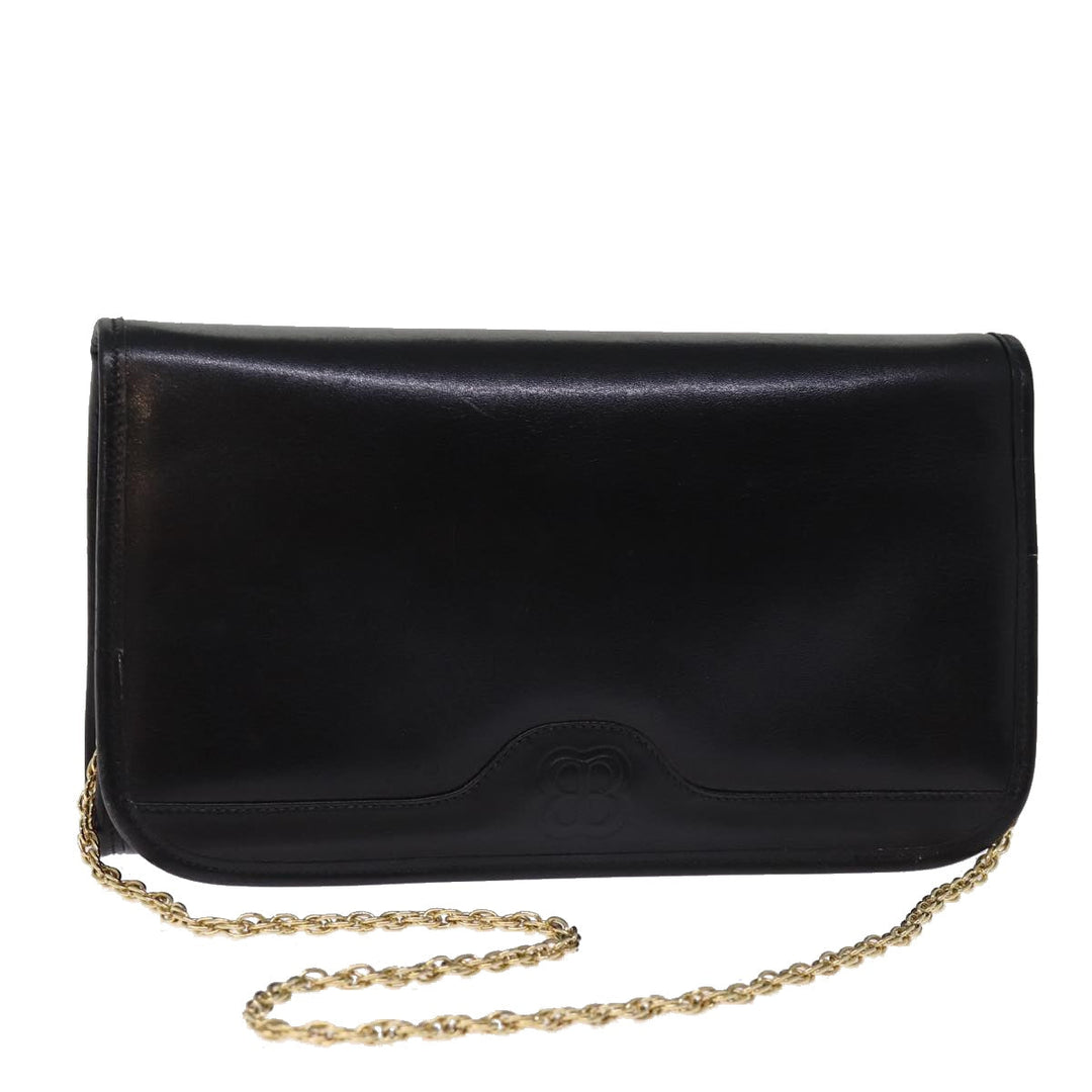 Top Quality Balenciaga Chain Shoulder Bag Leather Black Auth bs14136