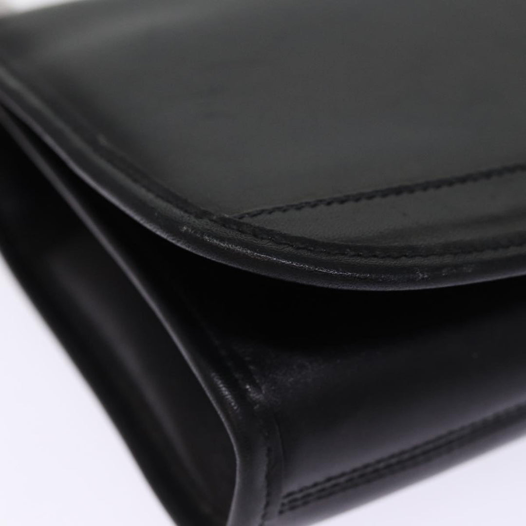 Top Quality Balenciaga Chain Shoulder Bag Leather Black Auth bs14136
