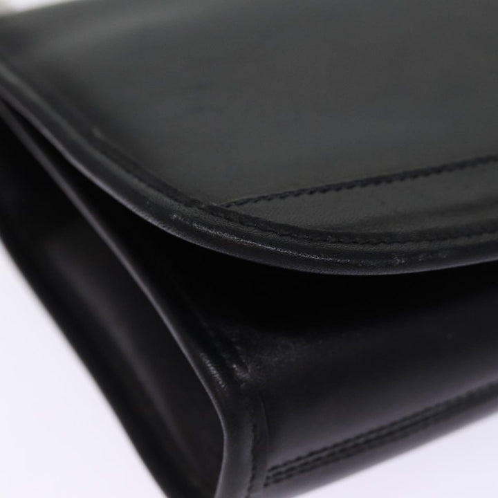 Top Quality Balenciaga Chain Shoulder Bag Leather Black Auth bs14136