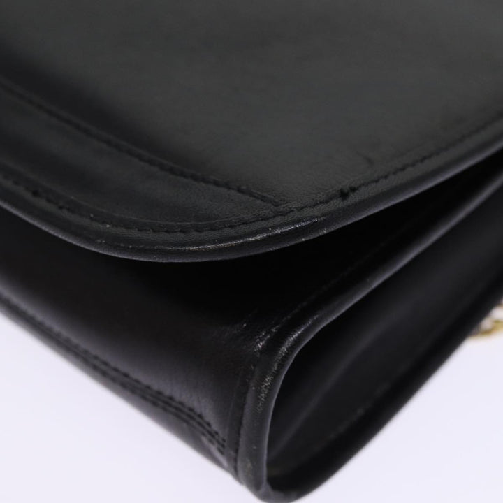 Top Quality Balenciaga Chain Shoulder Bag Leather Black Auth bs14136