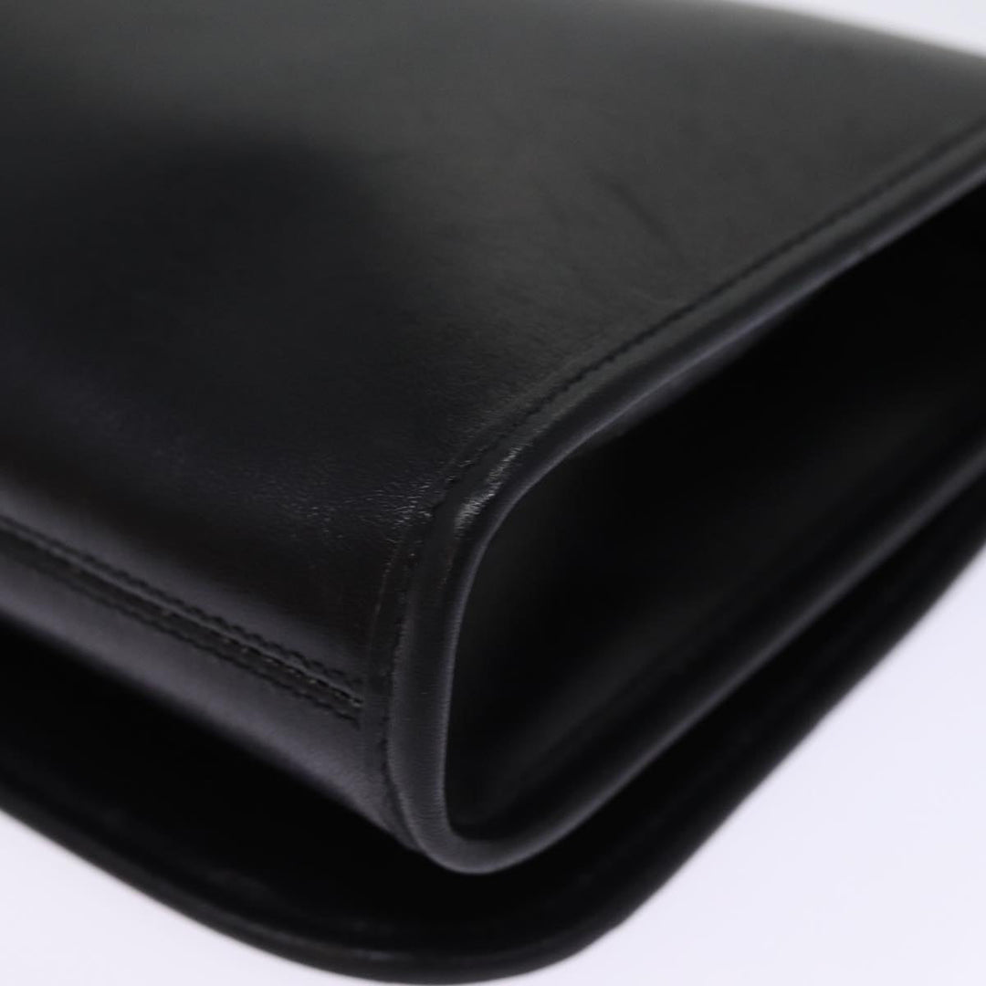 Top Quality Balenciaga Chain Shoulder Bag Leather Black Auth bs14136