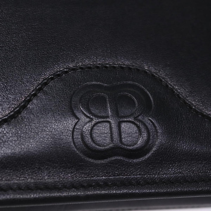 Top Quality Balenciaga Chain Shoulder Bag Leather Black Auth bs14136