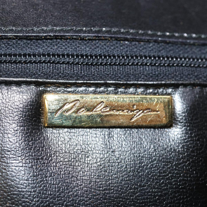 Top Quality Balenciaga Chain Shoulder Bag Leather Black Auth bs14136