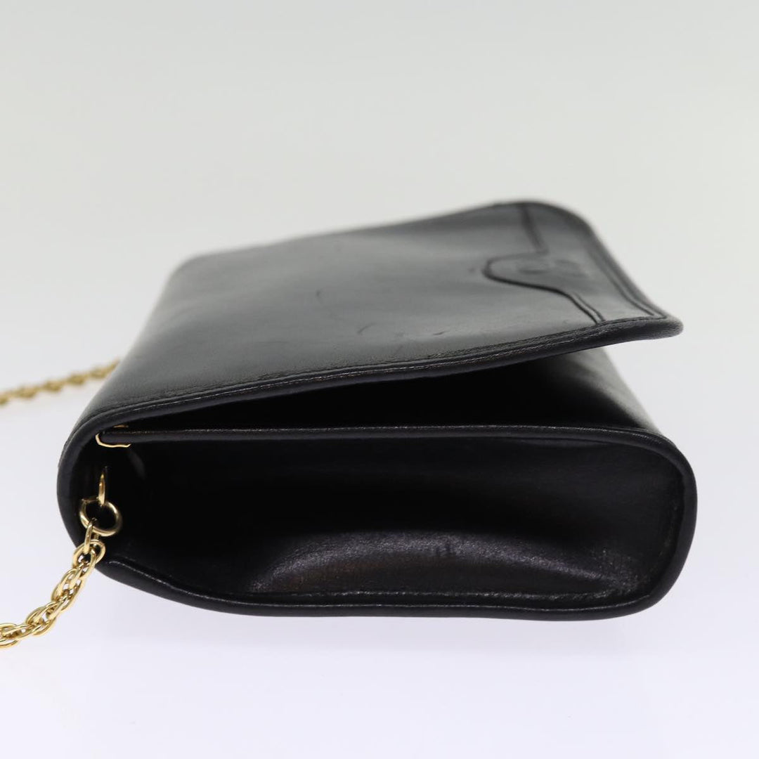 Top Quality Balenciaga Chain Shoulder Bag Leather Black Auth bs14136