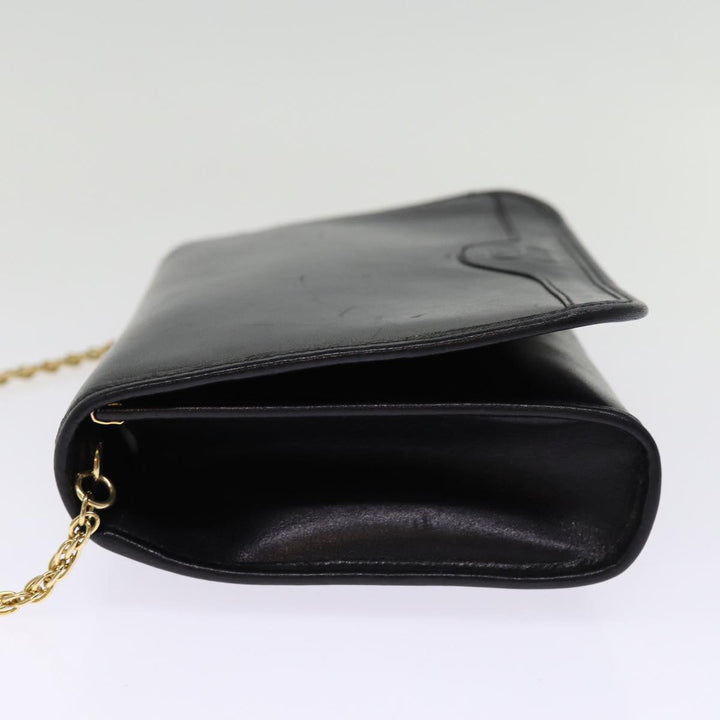 Top Quality Balenciaga Chain Shoulder Bag Leather Black Auth bs14136