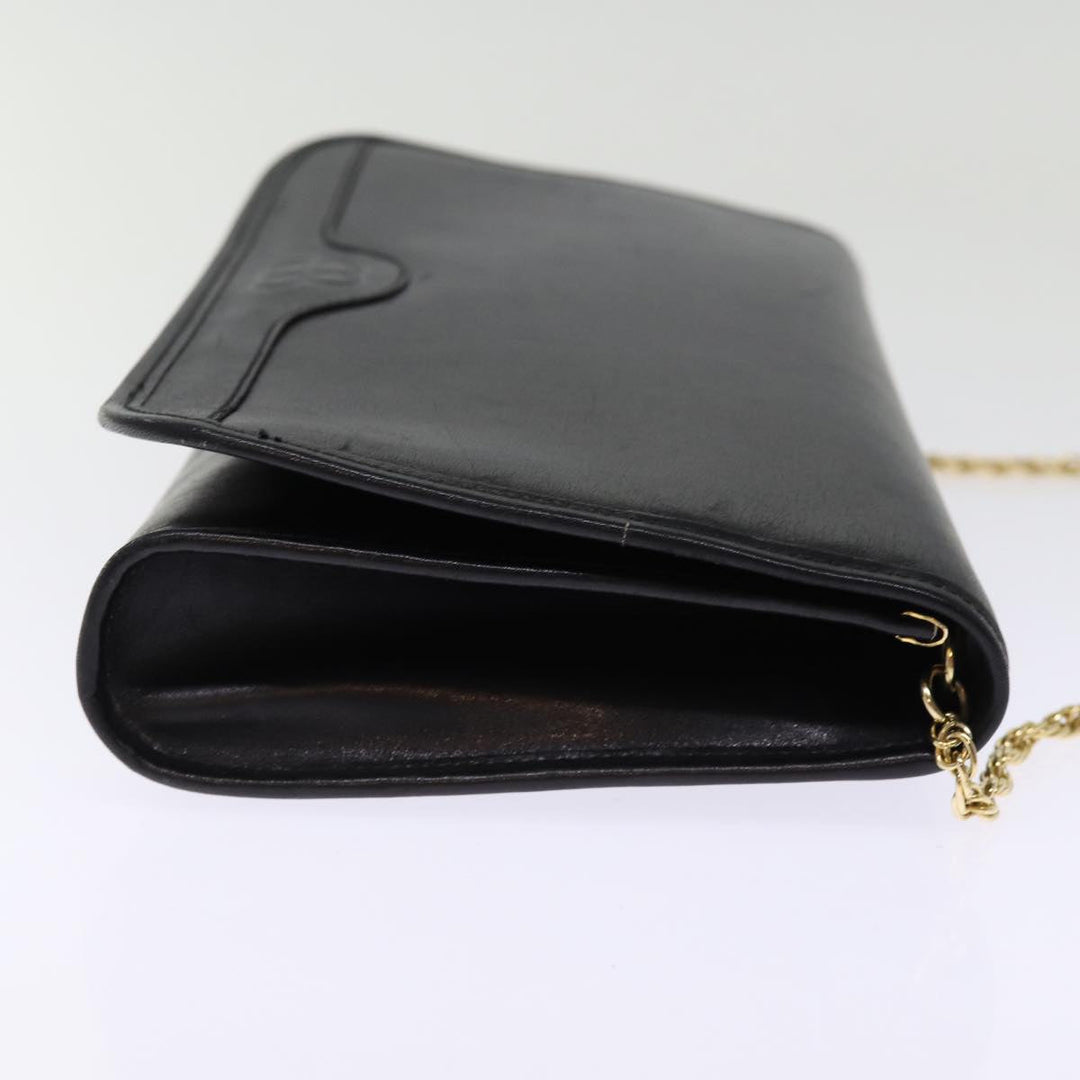 Top Quality Balenciaga Chain Shoulder Bag Leather Black Auth bs14136
