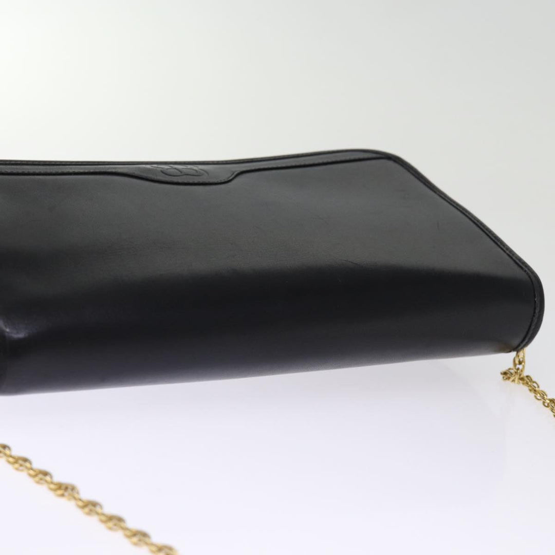 Top Quality Balenciaga Chain Shoulder Bag Leather Black Auth bs14136
