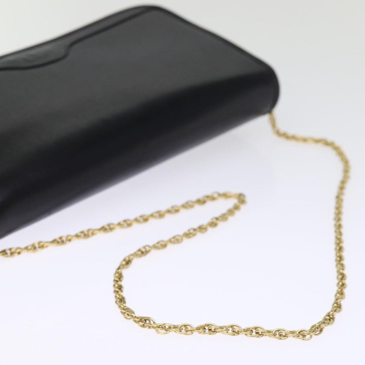 Top Quality Balenciaga Chain Shoulder Bag Leather Black Auth bs14136