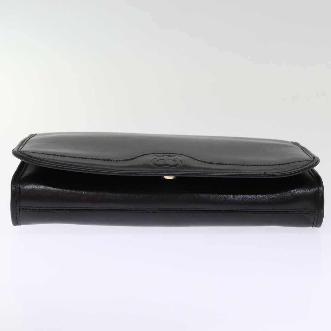 Top Quality Balenciaga Chain Shoulder Bag Leather Black Auth bs14136