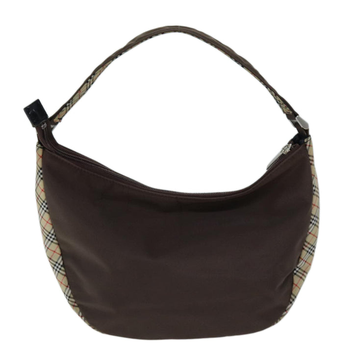 BurberrySs Nova Check Blue Label Shoulder Bag Nylon Beige Brown Auth bs14139