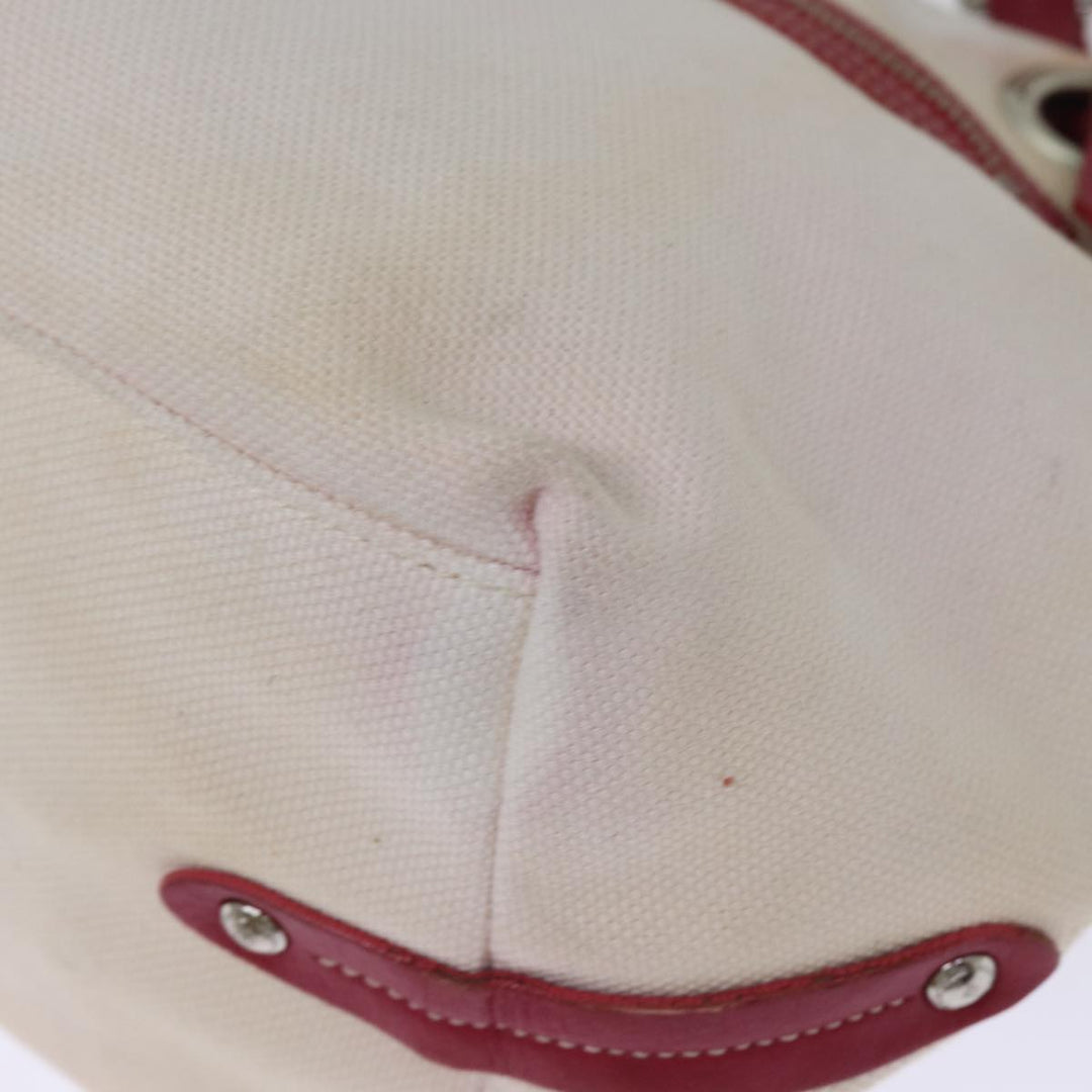 Burberry Blue Label Tote Bag Canvas Beige Auth bs14156