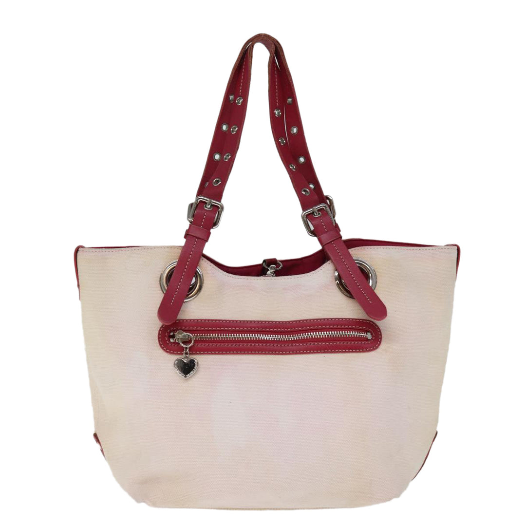 Burberry Blue Label Tote Bag Canvas Beige Auth bs14156