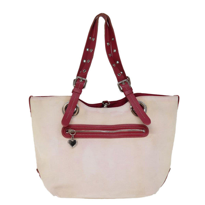 Burberry Blue Label Tote Bag Canvas Beige Auth bs14156