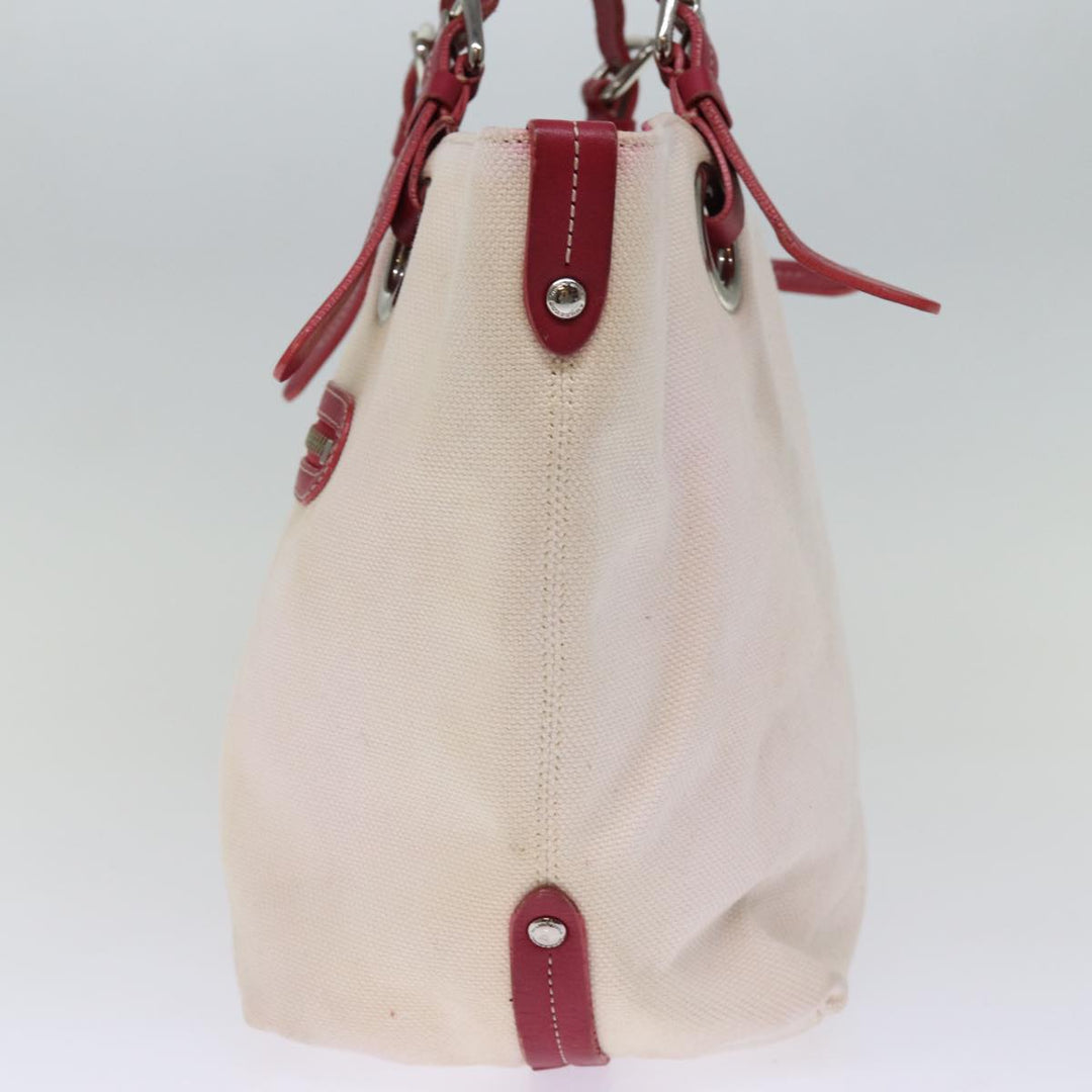 Burberry Blue Label Tote Bag Canvas Beige Auth bs14156