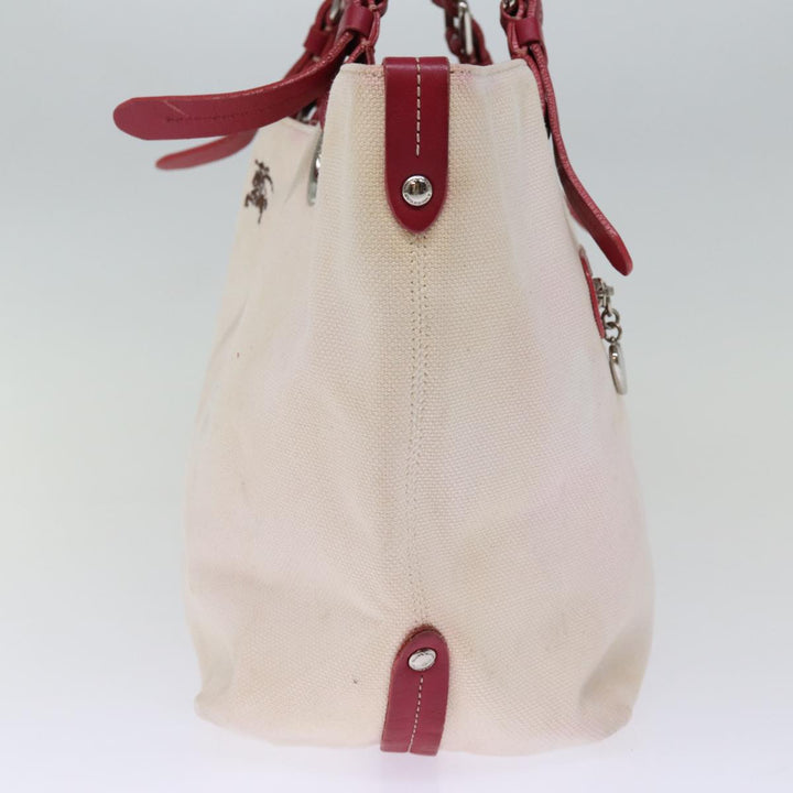 Burberry Blue Label Tote Bag Canvas Beige Auth bs14156