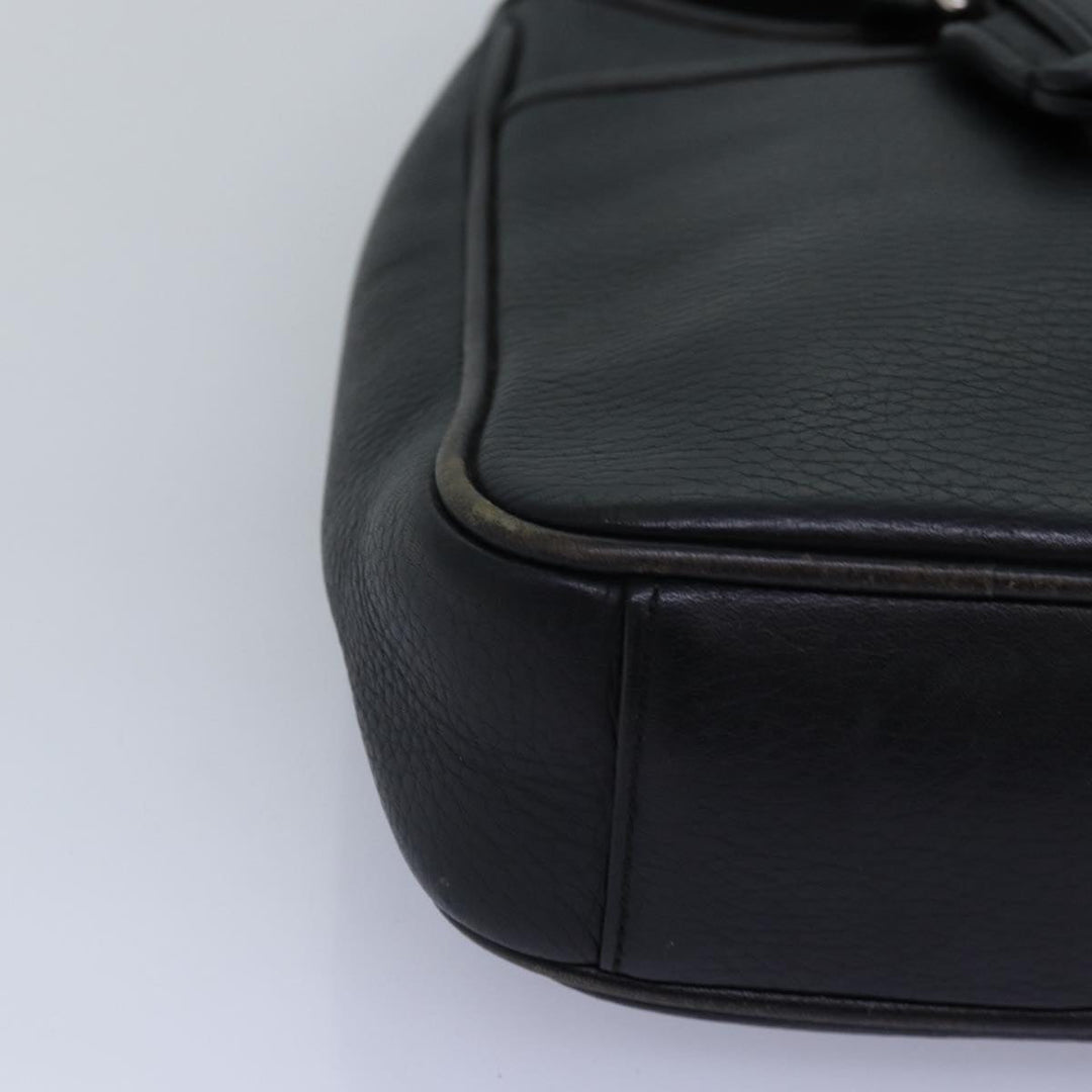 Burberry Shoulder Bag Leather Black Auth bs14162
