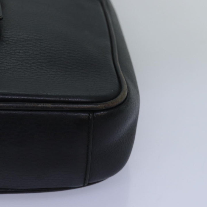 Burberry Shoulder Bag Leather Black Auth bs14162
