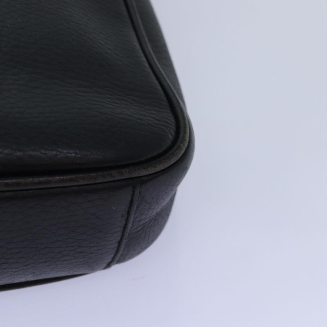 Burberry Shoulder Bag Leather Black Auth bs14162
