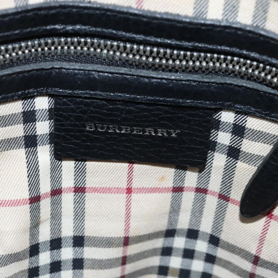 Burberry Shoulder Bag Leather Black Auth bs14162