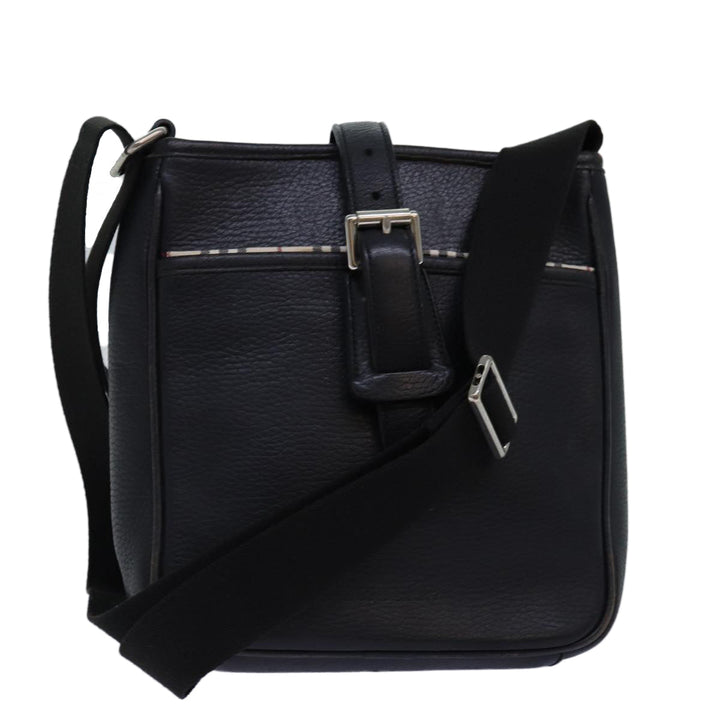 Burberry Shoulder Bag Leather Black Auth bs14162