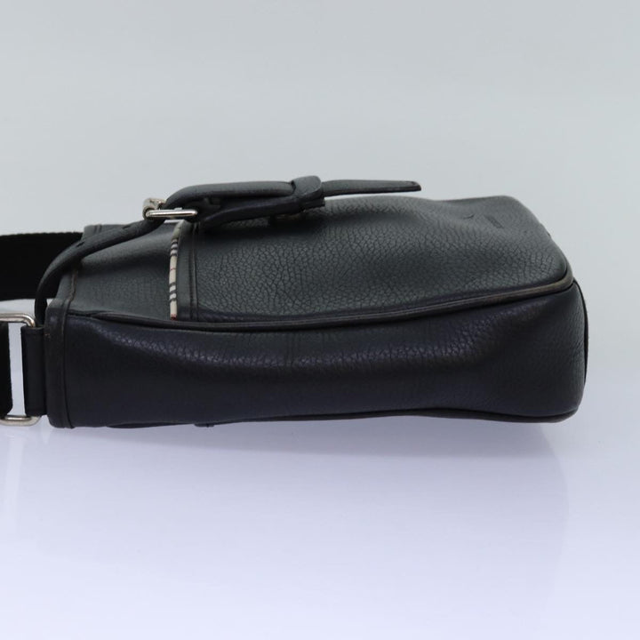 Burberry Shoulder Bag Leather Black Auth bs14162