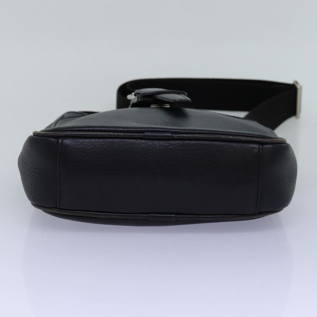 Burberry Shoulder Bag Leather Black Auth bs14162